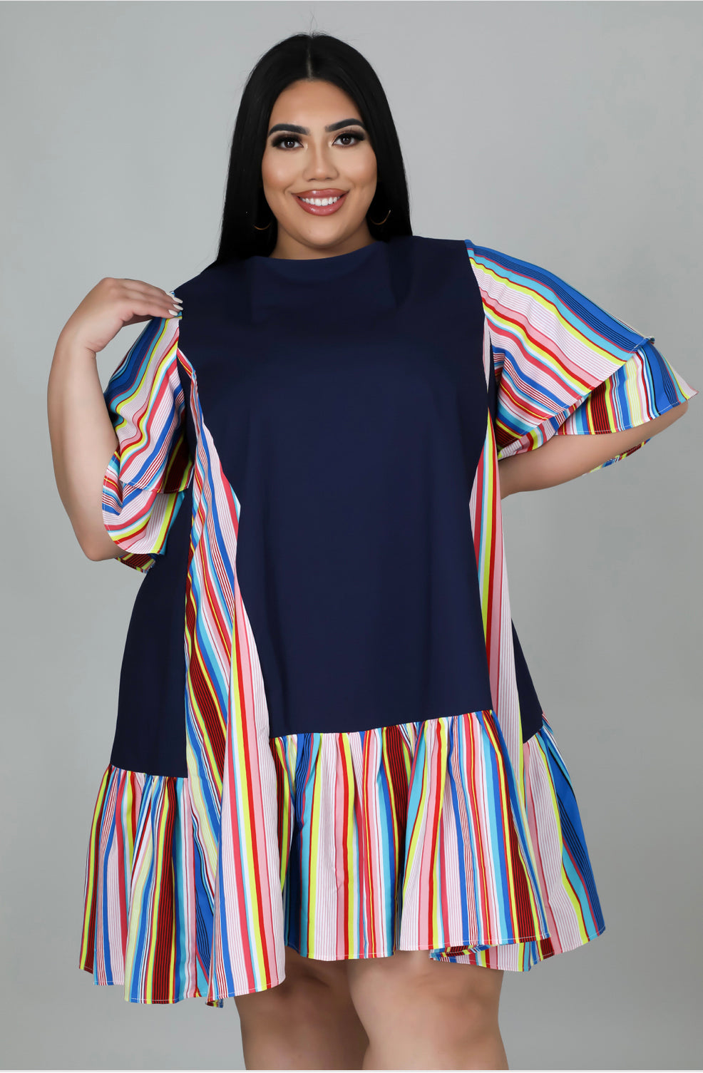 MULTICOLOR STRIPES DRESS